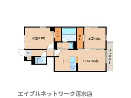 ラ・フレーズ(2LDK/1階)の間取り写真