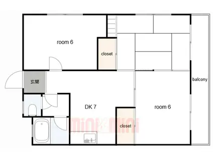 別所マンション(3DK/3階)の間取り写真