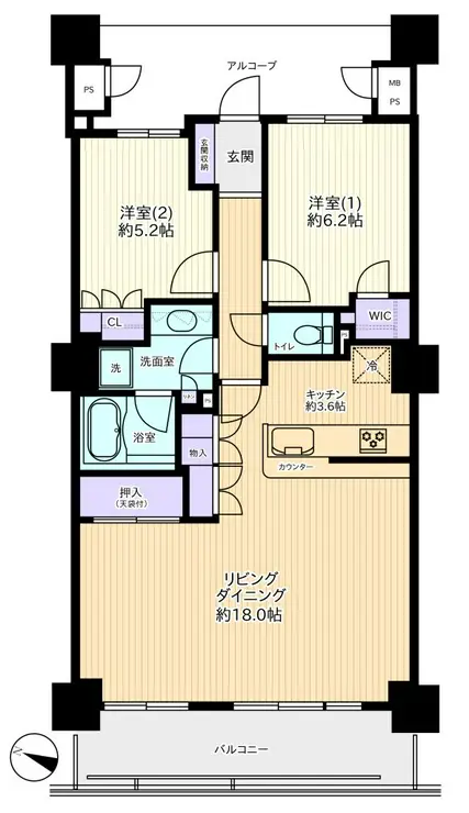 ライオンズステージ府中シティタワー 27階階 間取り