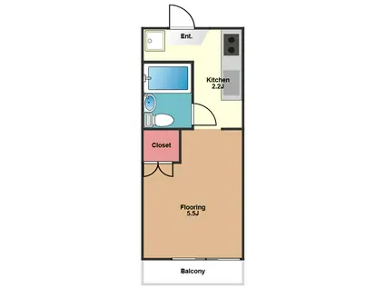 宮野ハイツ(1K/2階)の間取り写真