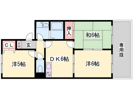 ヴァンベール A棟(3DK/2階)の間取り写真