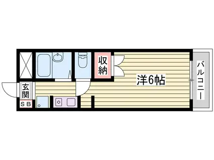 エスポワール内藤(1K/2階)の間取り写真