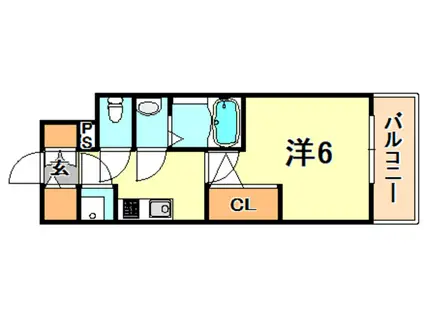 レジュールアッシュ神戸ハーバーランド(1K/4階)の間取り写真