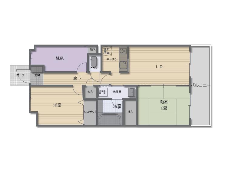 ダイアパレス甲府宮前(3LDK/4階)の間取り写真