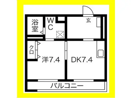 GRAND MAISON 葵(1DK/2階)の間取り写真