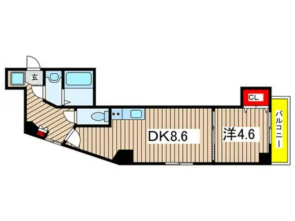 IL CENTRO 本千葉駅前(1DK/4階)の間取り写真