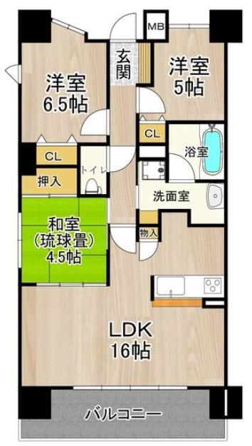 CITY SPIRE難波グレイス(3LDK/8階)の間取り写真