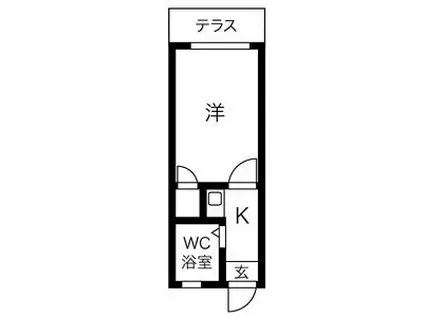 ルミエール高畑(1K/1階)の間取り写真