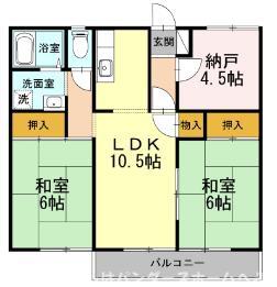ヒルサイドテラス(3LDK/2階)の間取り写真