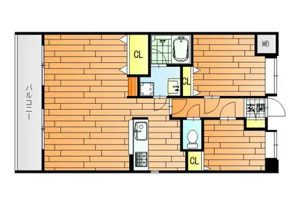 SS八木ハイツ(2LDK/3階)の間取り写真