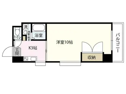 プレリュード海田(1K/3階)の間取り写真