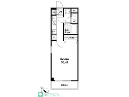 プティ・パレ・ドゥ(1K/1階)の間取り写真