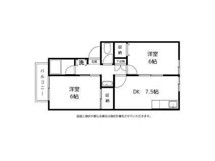SHAMROCK(2DK/2階)の間取り写真