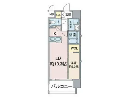 THAMES GARDEN PLACE(1LDK/3階)の間取り写真