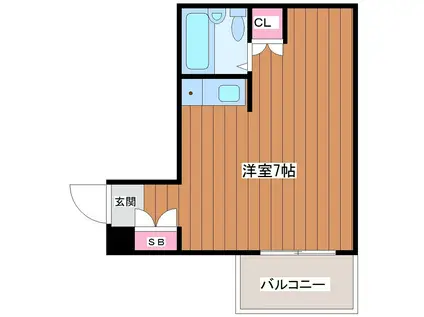 セピアハイツ(ワンルーム/1階)の間取り写真