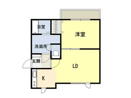 クローバーハイツII(1LDK/2階)の間取り写真
