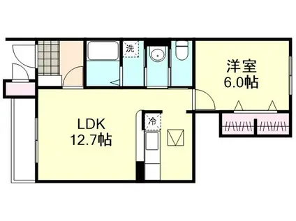 サンクレストB棟(1LDK/1階)の間取り写真