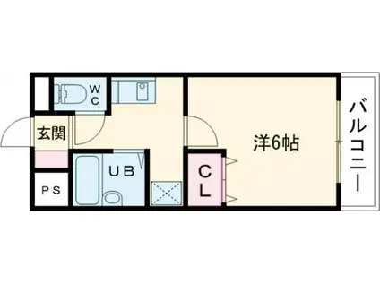 ベルゲンハイツ明石(1K/4階)の間取り写真