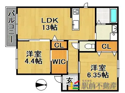 クラヴィエ東久留米(2LDK/1階)の間取り写真