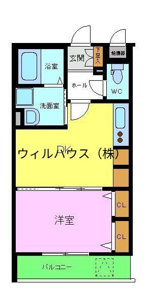 シャーメゾン北花田(1DK/1階)の間取り写真