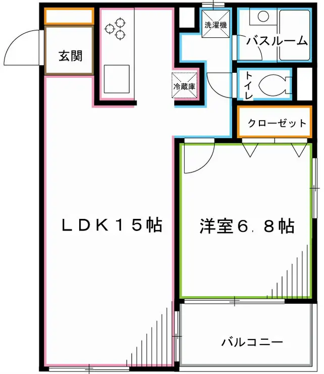コーポロイヤル 1階階 間取り
