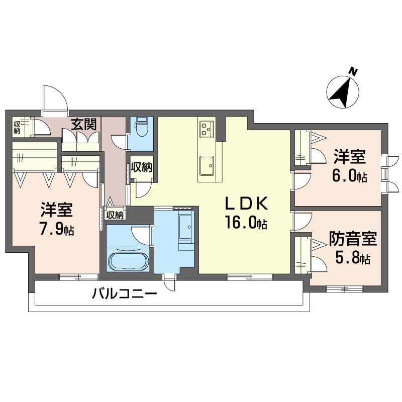 クオリスタ成田(3LDK/2階)の間取り写真
