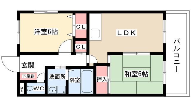 OYA HIGHTS(2LDK/1階)の間取り写真