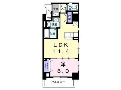 ラシーヌ(1LDK/5階)の間取り写真
