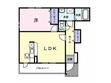 メゾン オリンピア(1LDK/1階)の間取り写真