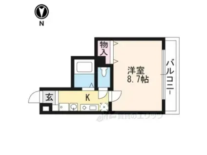 ハウスセゾン御所南(1K/10階)の間取り写真