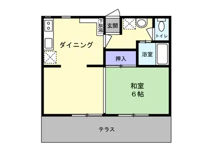 ファミールII(2DK/1階)の間取り写真