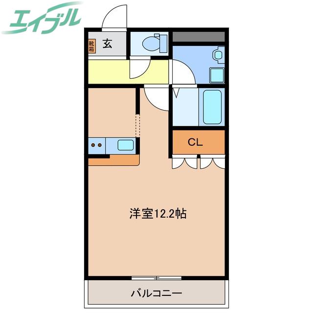 グロリアス・M(ワンルーム/1階)の間取り写真