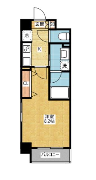 エルスタンザ千代田(1K/3階)の間取り写真