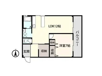 ラ・ネージュ福井(1LDK/1階)の間取り写真