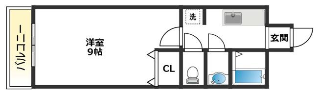 第3いわきビル(1K/7階)の間取り写真
