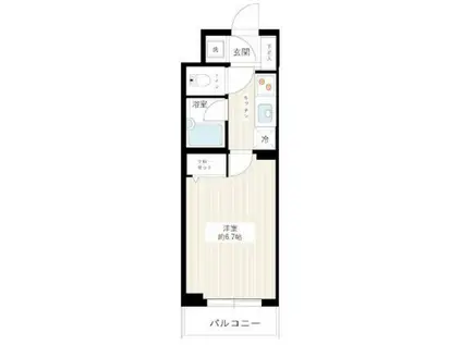 ヴェルト西馬込(1K/2階)の間取り写真