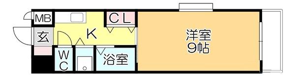 リファレンス久留米駅前(1K/6階)の間取り写真