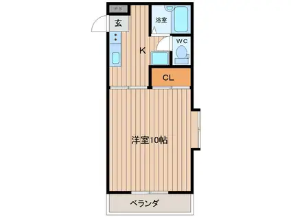 アップル神明(1K/1階)の間取り写真