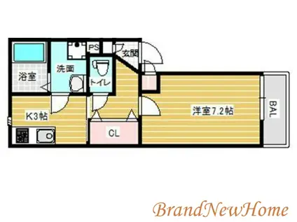 トレベール東雲(1K/1階)の間取り写真