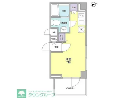 リバーレ秋葉原(ワンルーム/13階)の間取り写真