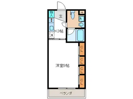 KS CITY 1(1K/1階)の間取り写真