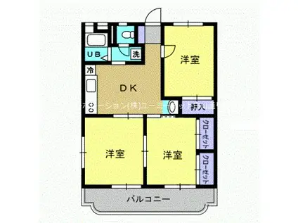 ハイムプルミエ(3DK/3階)の間取り写真