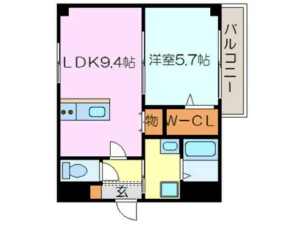 LA PAISIBLE(1LDK/7階)の間取り写真