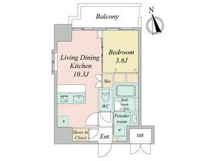 スプランディッド大須門前町(1LDK/15階)の間取り写真