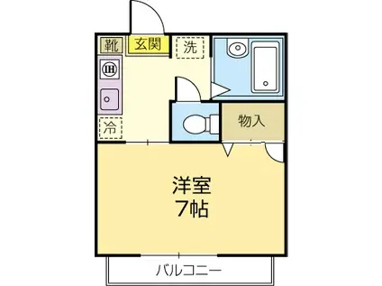 ベルハイム(1K/1階)の間取り写真