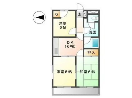 レジデンス21(3DK/2階)の間取り写真