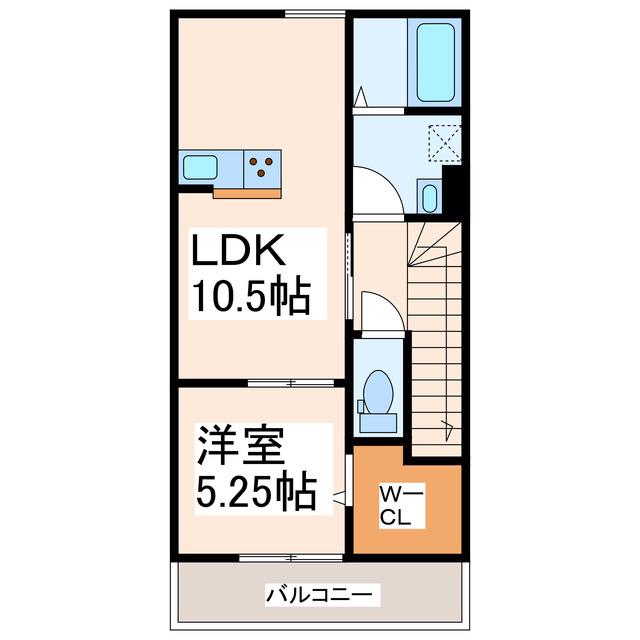 武蔵ヶ丘エステラブル(1LDK/2階)の間取り写真