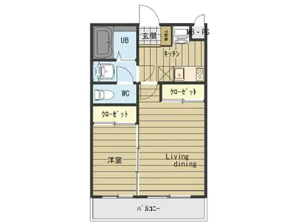 プランドール柿本(1SK/3階)の間取り写真
