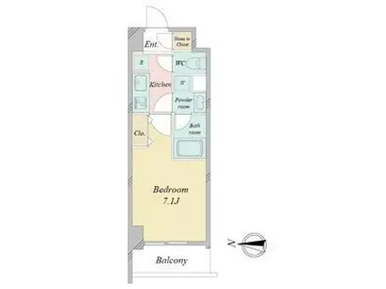 MELIV岐阜駅前(1K/10階)の間取り写真