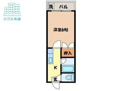 ラブリー II(1K/1階)の間取り写真